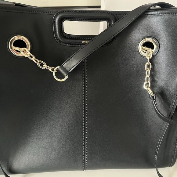 MAJE STUDIO - PURE LEATHER CITY BAG WITH DETACHABLE STRAP. 3 WAYS TO WEAR - NEW - Picture 2 of 9